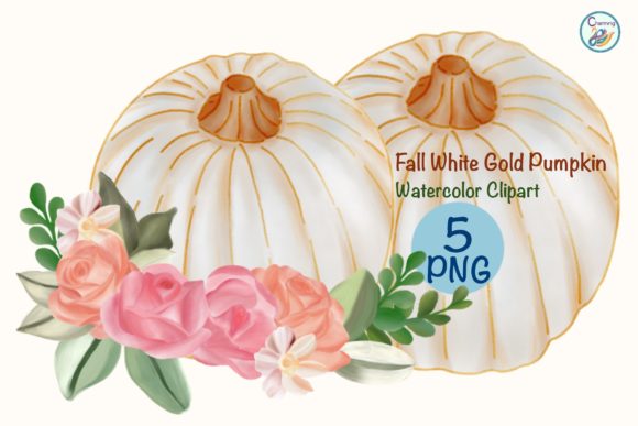 Embrace Autumn with Watercolor Fall White Pumpkin Art