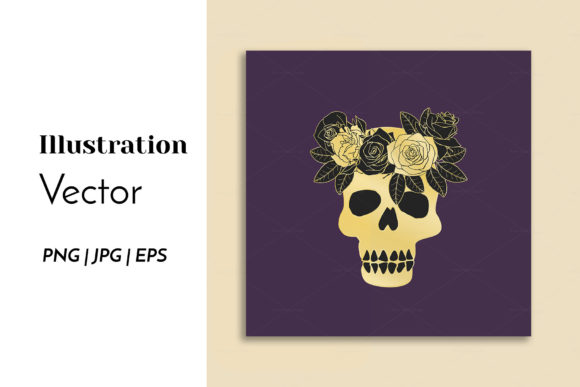 Evaluating the Vintage Gold and Black Mystic Skull Rose Illustration
