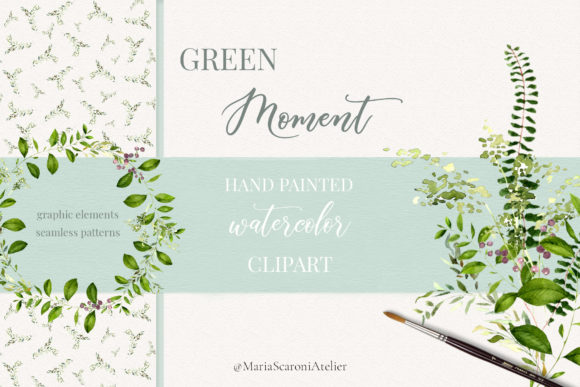 Green Moment: Your Source for Delicate, Hand-Painted Watercolor Clipart