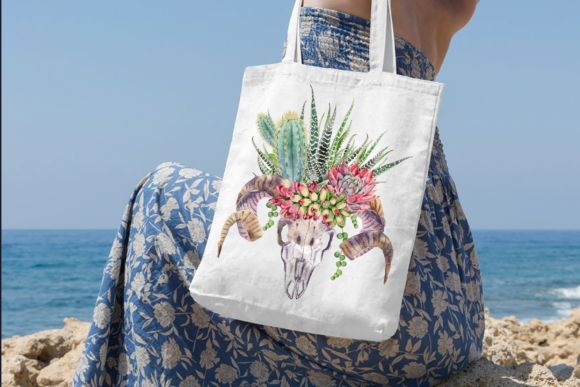 The Art and Practicality of Using a Watercolor Goat Skull with Flowers