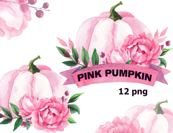 The Art of Autumn: Embracing Watercolor Pink Pumpkin Clipart