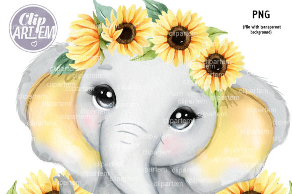 The Joyful Blend: Understanding Sunflower Elephant Baby Girl ClipArt