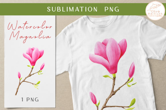 The Versatile Charm of a Watercolor Pink Magnolia Flower PNG